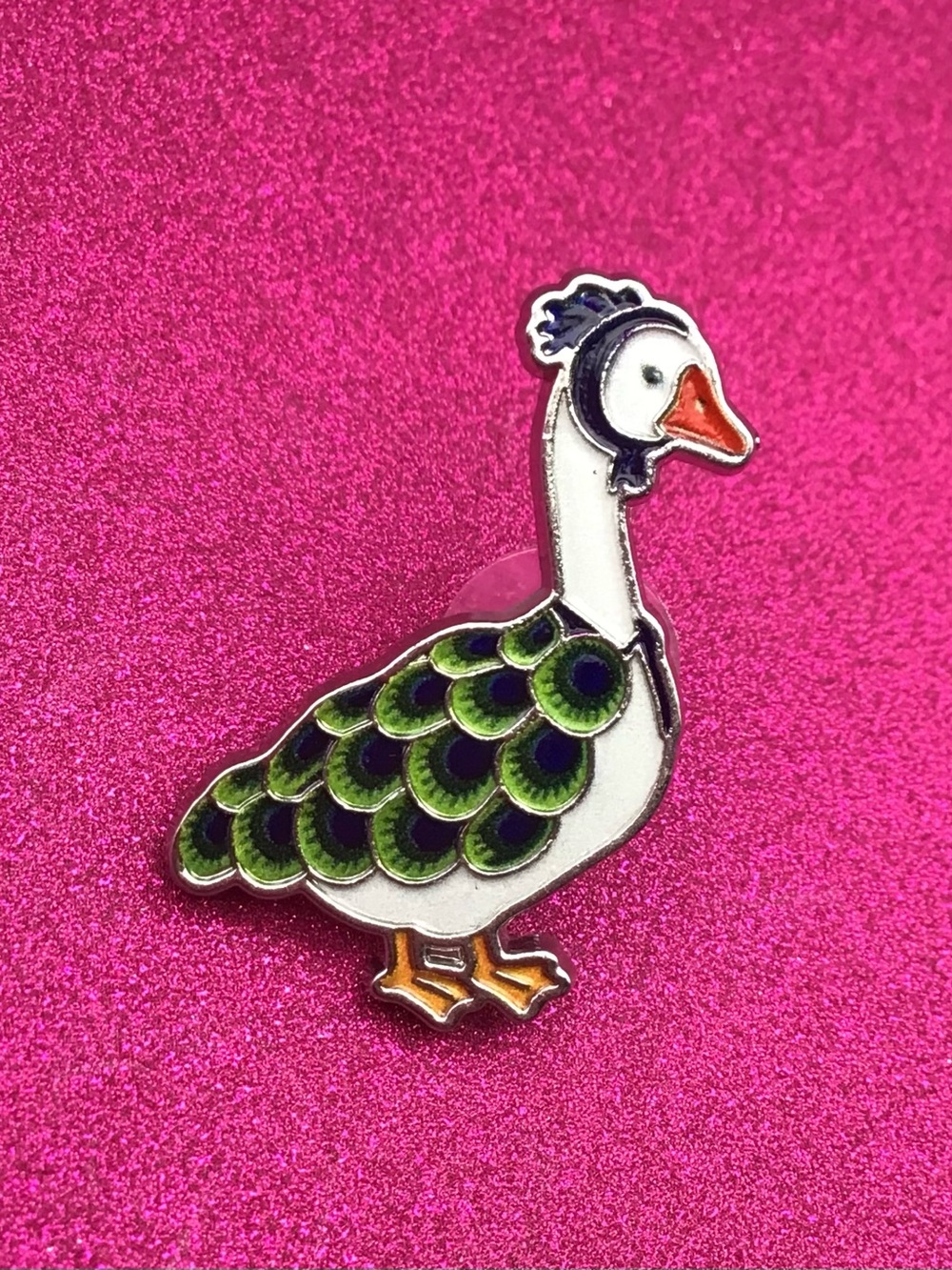 Peacock Goose Enamel Pin
